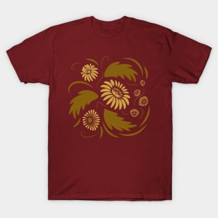 Folk flowers floral art print Flowers abstract art T-Shirt